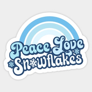 PEACE LOVE SNOWFLAKES Sticker